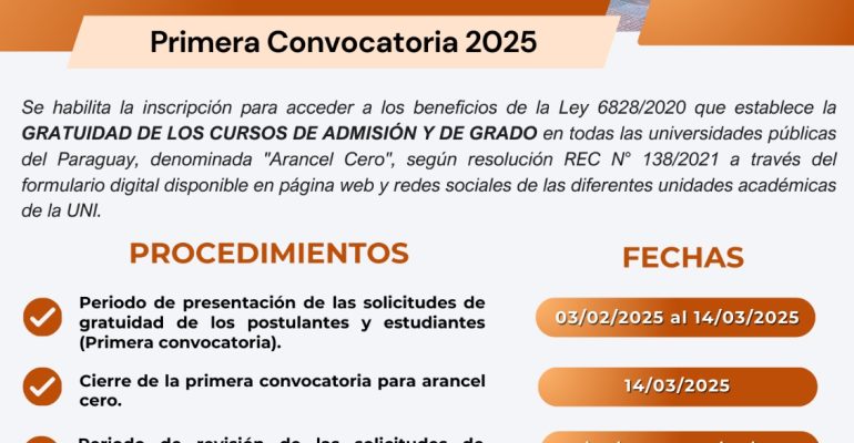 primera convo arancel cero 2025